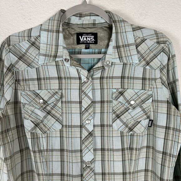 Vans Off The Wall Shirt Women’s Sz L Plaid Boho Cottagecore Cowgirl - Picture 2 of 8